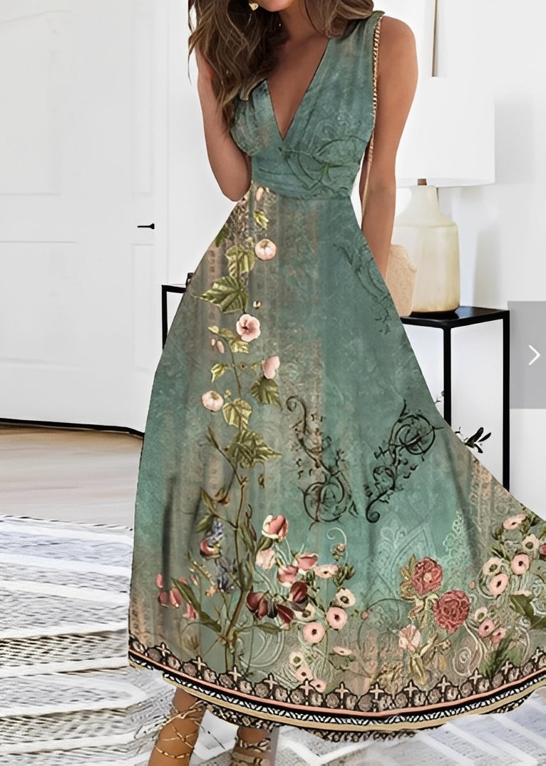Kathryn - Elegantes langes Kleid mit Blumenmuster für Damen