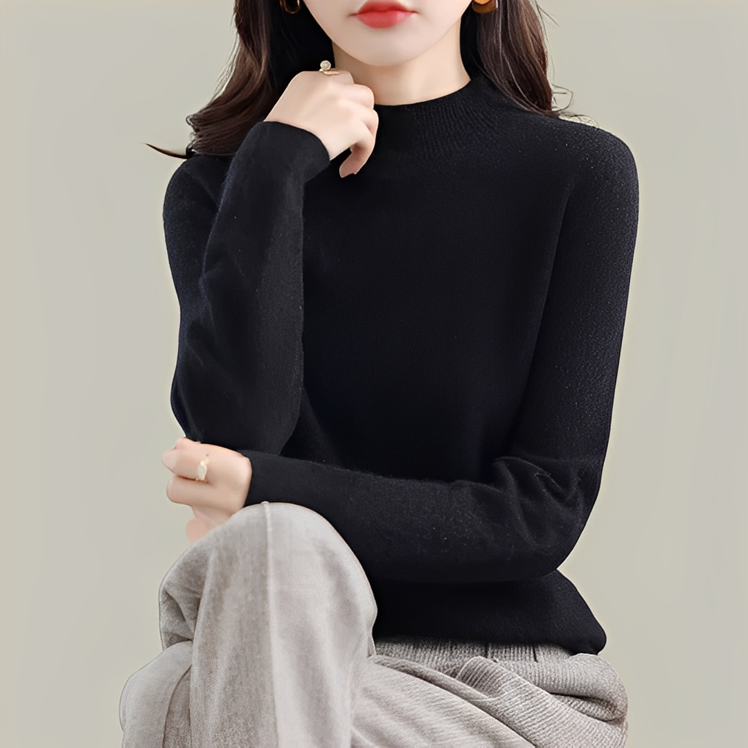 Martine - Pullover aus Wolle Slim Fit mit hohem Kragen für Frauen