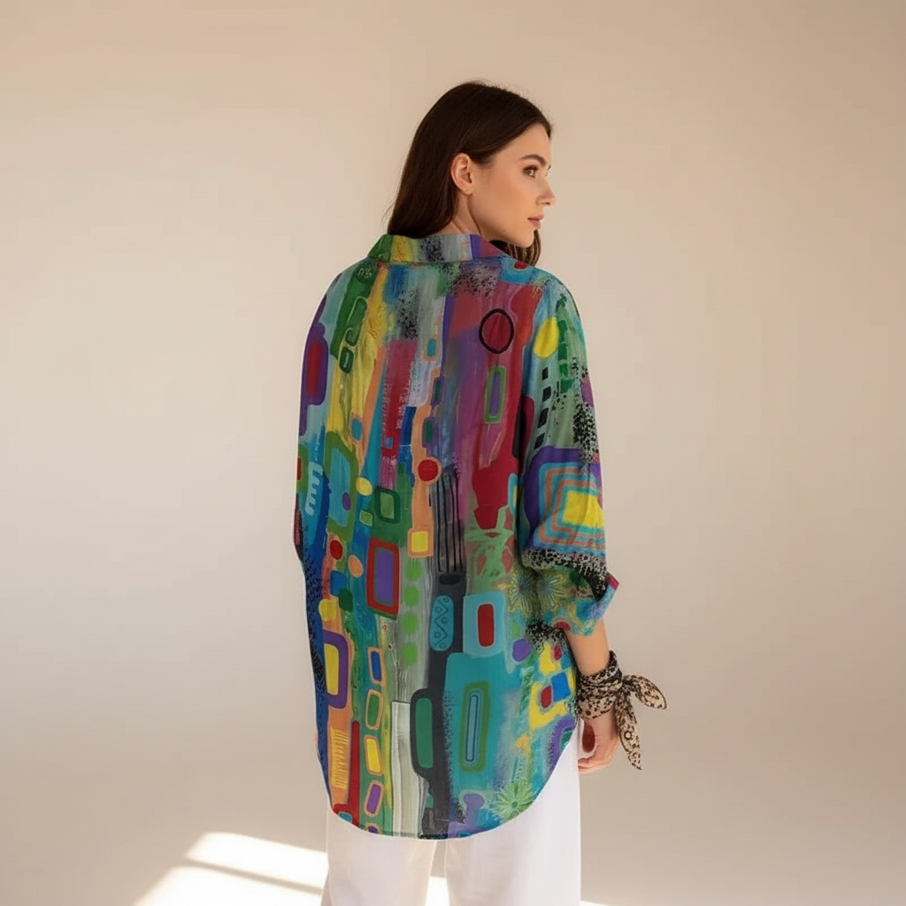 Naeryn - Stilvolles Print-Hemd mit Knopfleiste