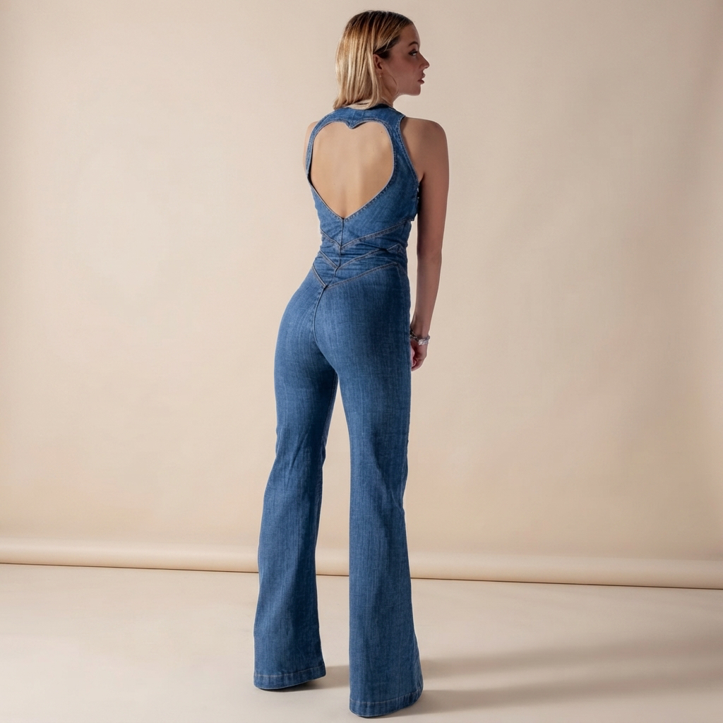 Rebecca - Vintage-Jumpsuit mit Reißverschluss