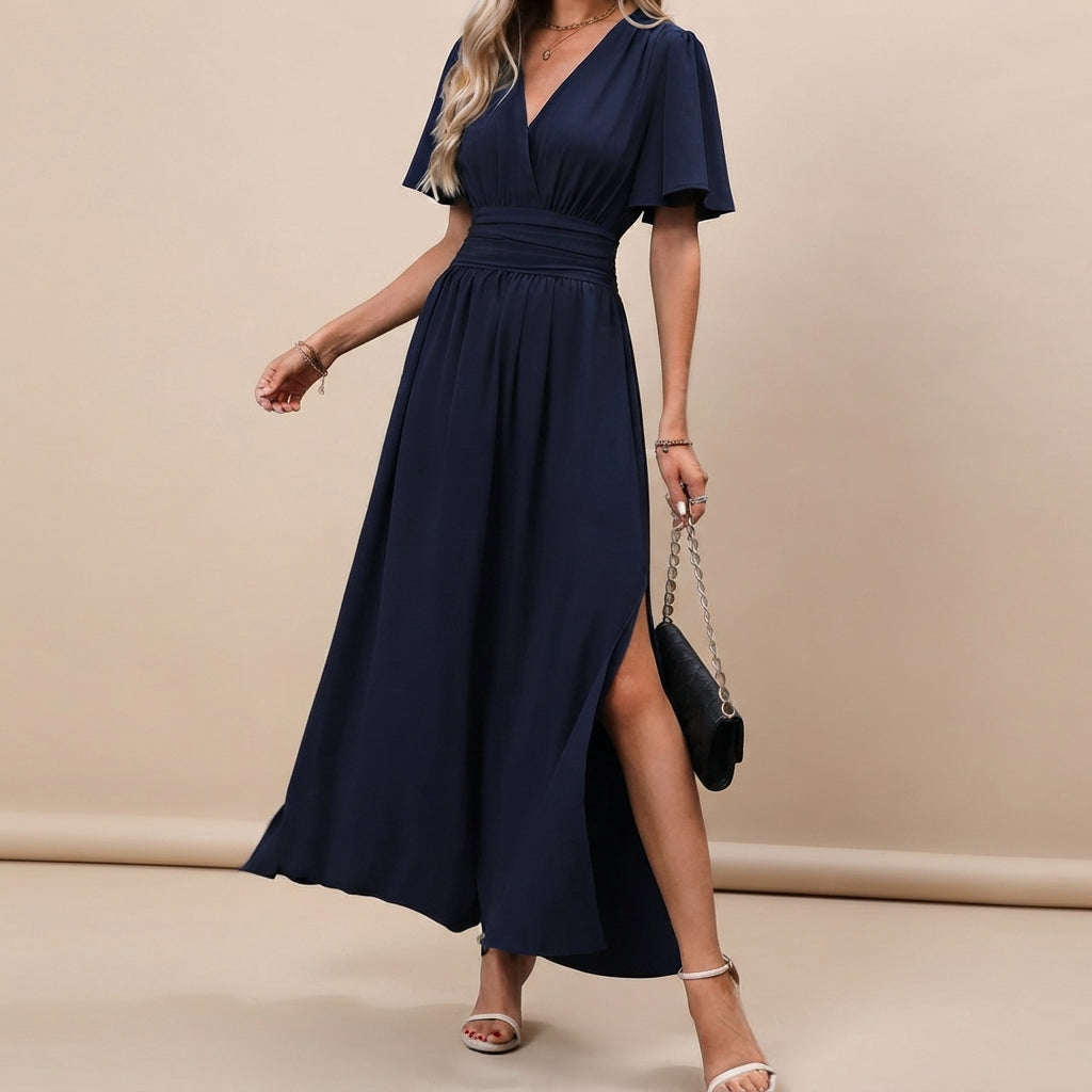 Leyli - Elegantes Midi-Kleid mit Schlitz