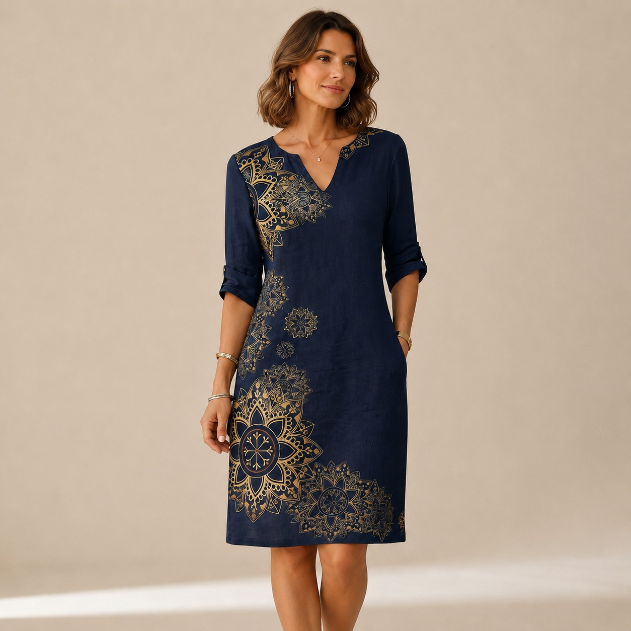 Ninna - Elegantes und weiches Kleid mit V-Ausschnitt
