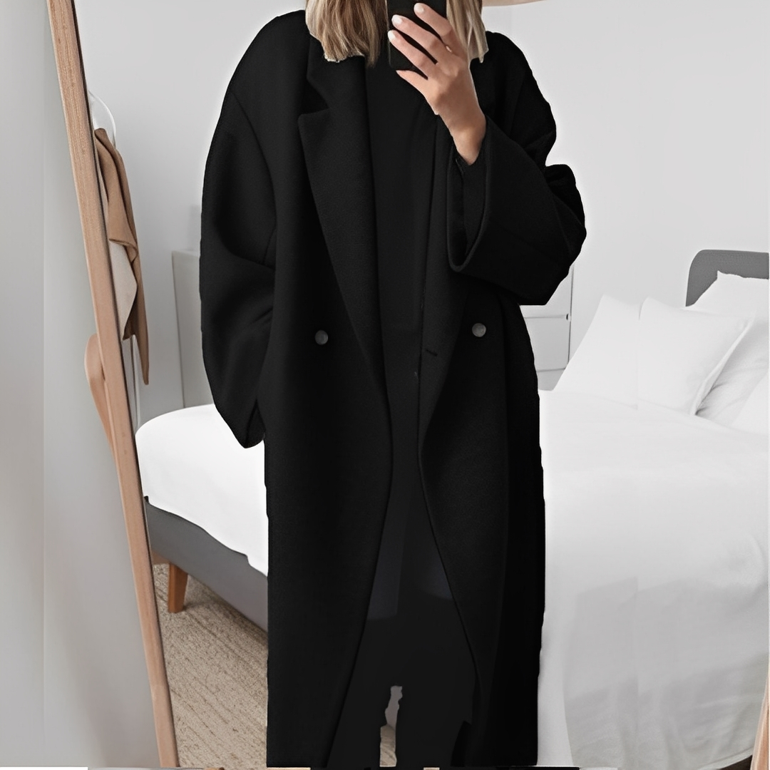 Marjolaine - Eleganter Oversize-Mantel mit Knöpfen für Damen