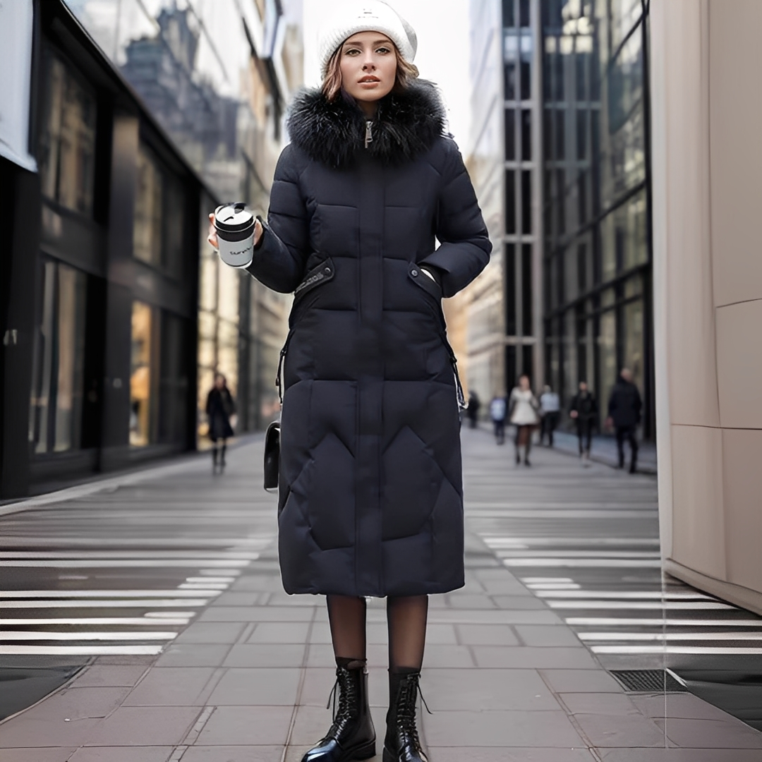 Marcellette - Winter-Steppmantel mit Kapuze für Damen