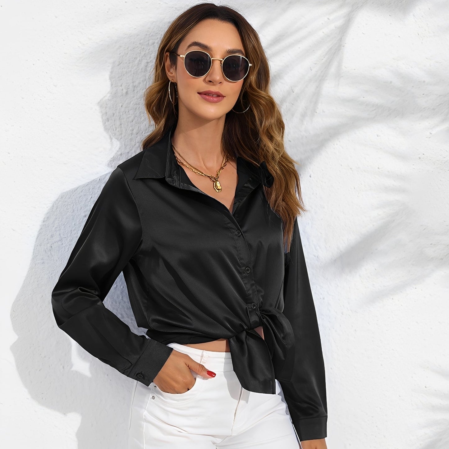 Erica - Moderne Bluse mit langen Ärmeln für Damen