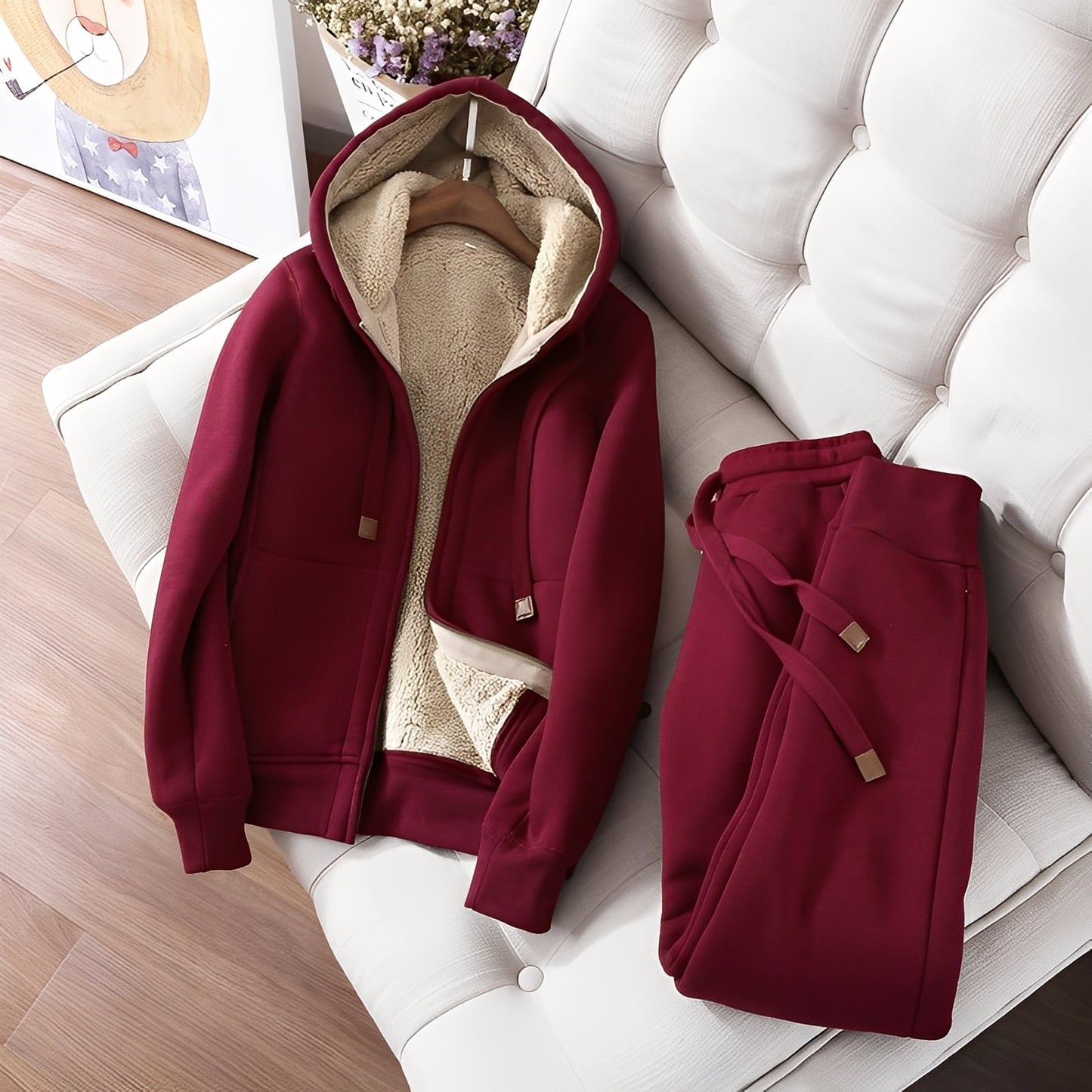 Nadine - Kapuzenpullover und Winterjogginghose Set