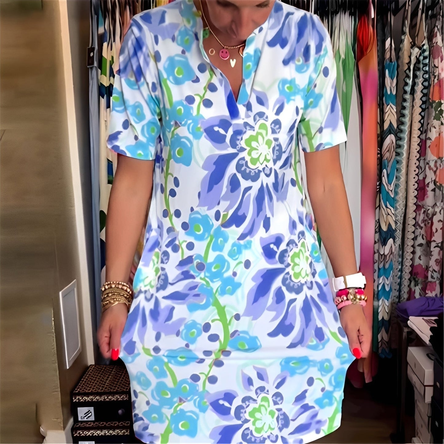 Abbie - Elegantes Kleid mit Blumenmuster für Damen