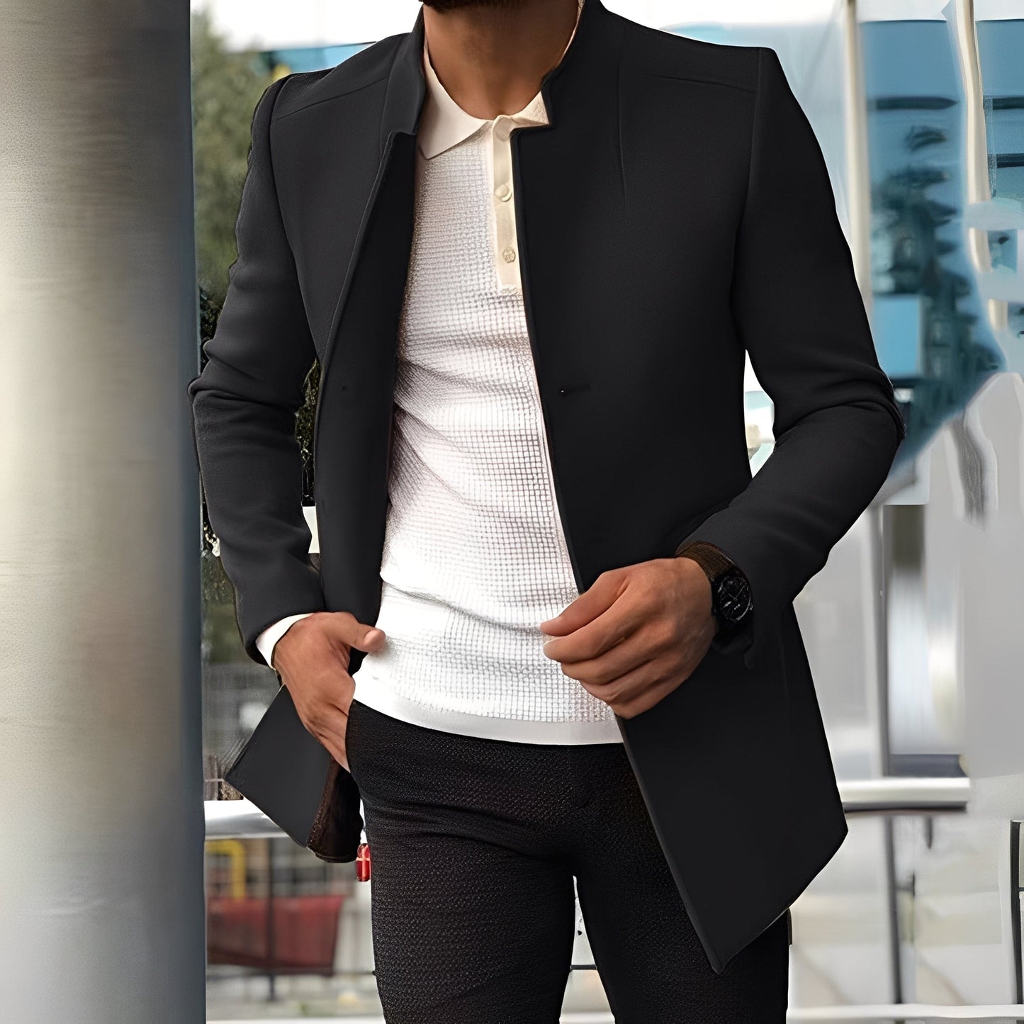 Jones - Stilvoller Slim-Fit Herren-Wollmantel