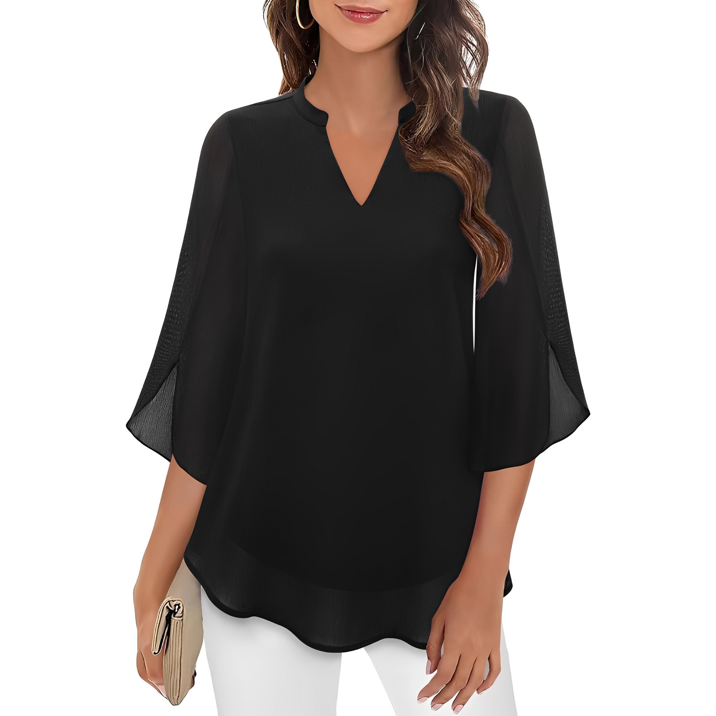Vanessa - Weite Bluse mit V-Ausschnitt für Damen