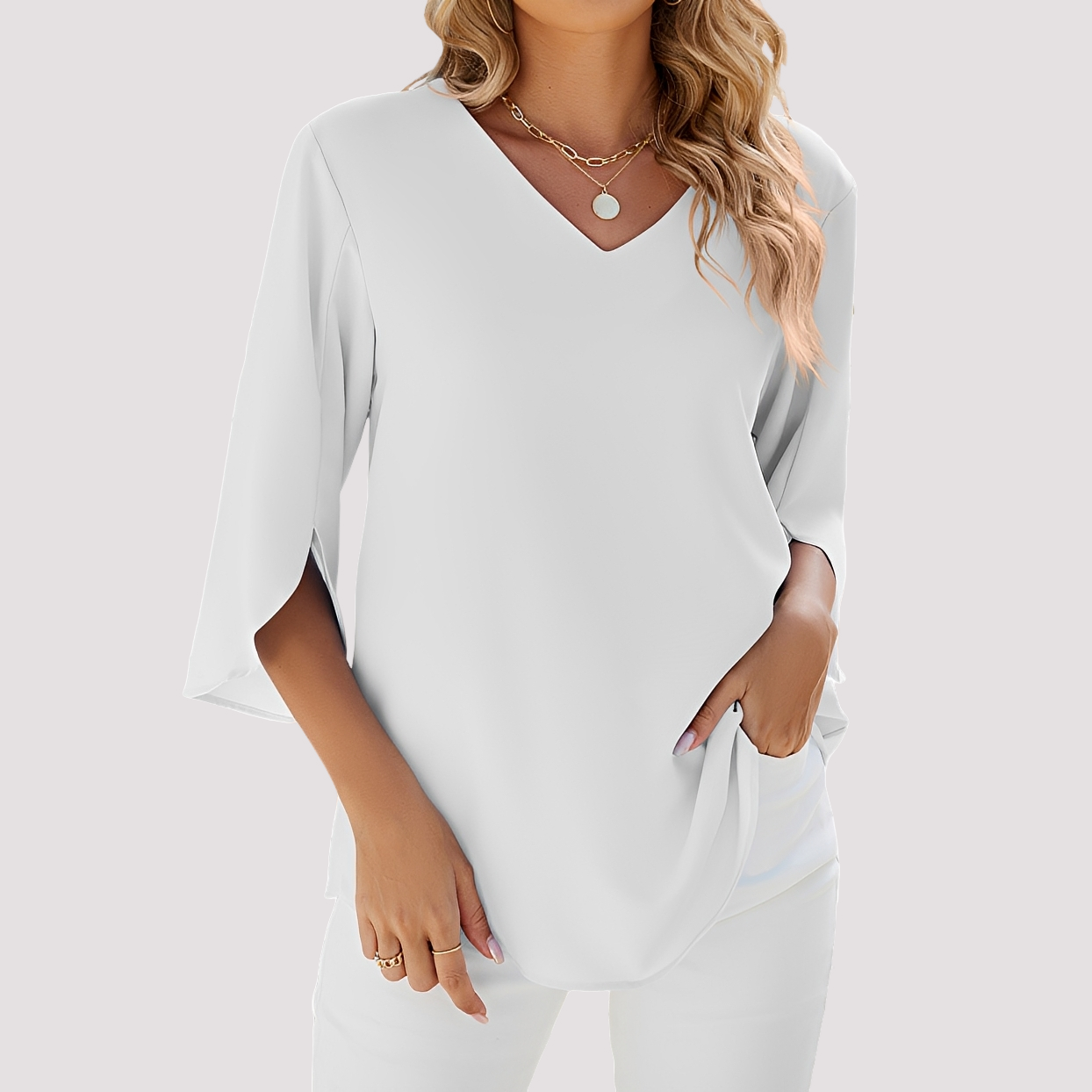 Vanessa - Elegante Bluse mit V-Ausschnitt für Damen