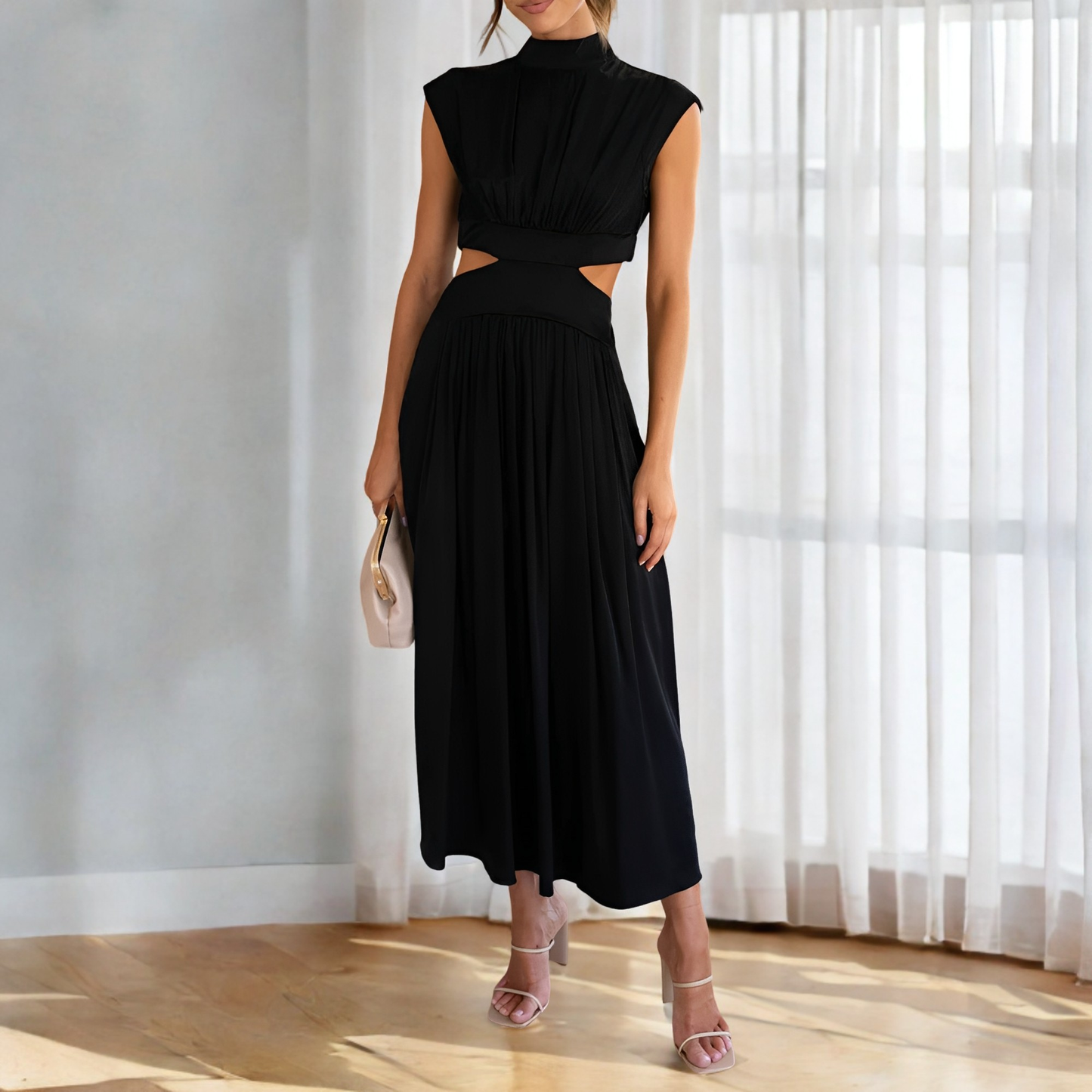 Christina - Lässiges Maxikleid mit Taillenausschnitt für Damen