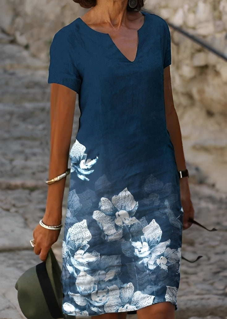 Kristina - Elegantes geblümtes Kleid mit kurzen Ärmeln für Damen