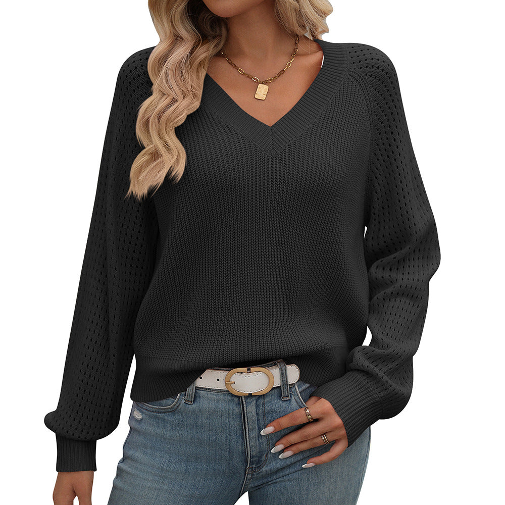 Poppy - Eleganter Pullover mit V-Ausschnitt für Damen