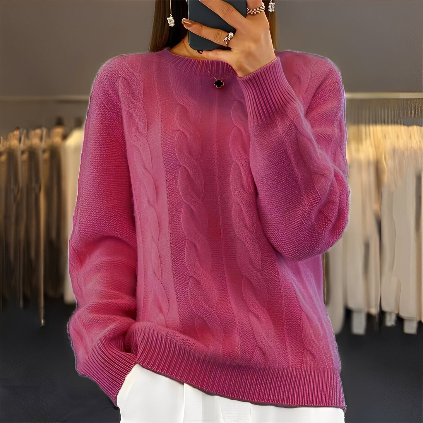 Theresa - Komfortabler klassischer Damen-Wollpullover