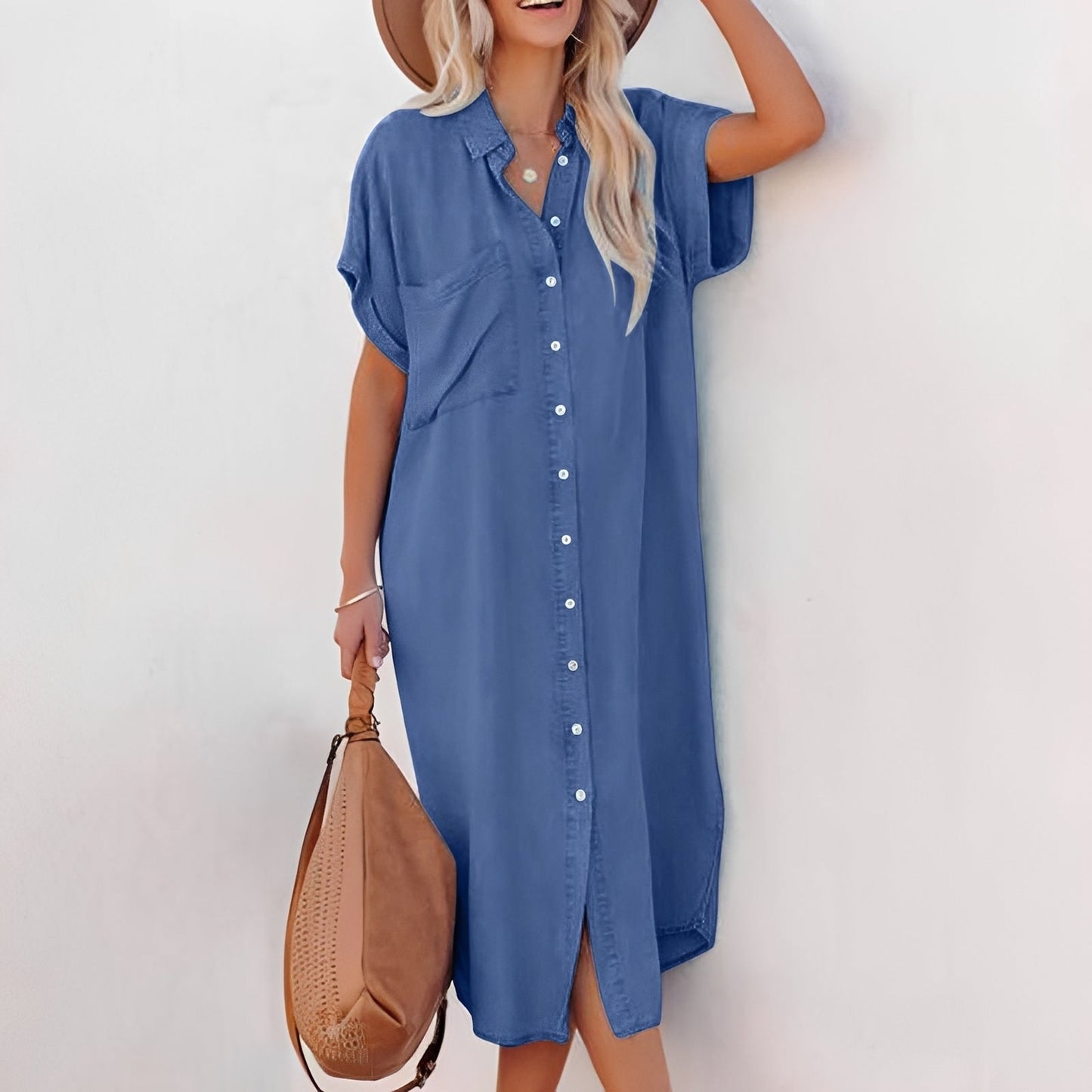 Crystal - Weites Jeanshemdkleid für Damen