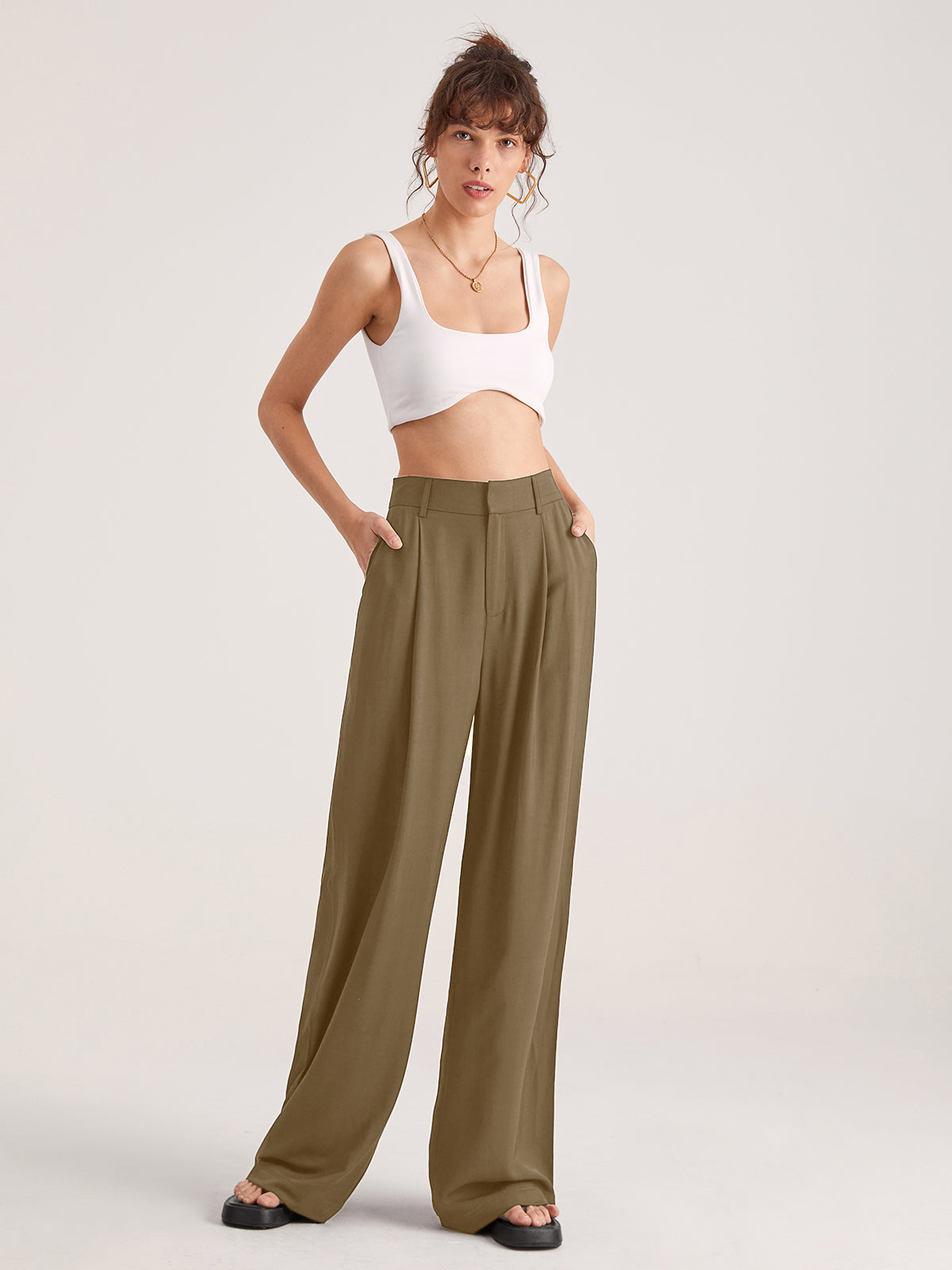 Nadia – Hochgeschnittene Faltenhose