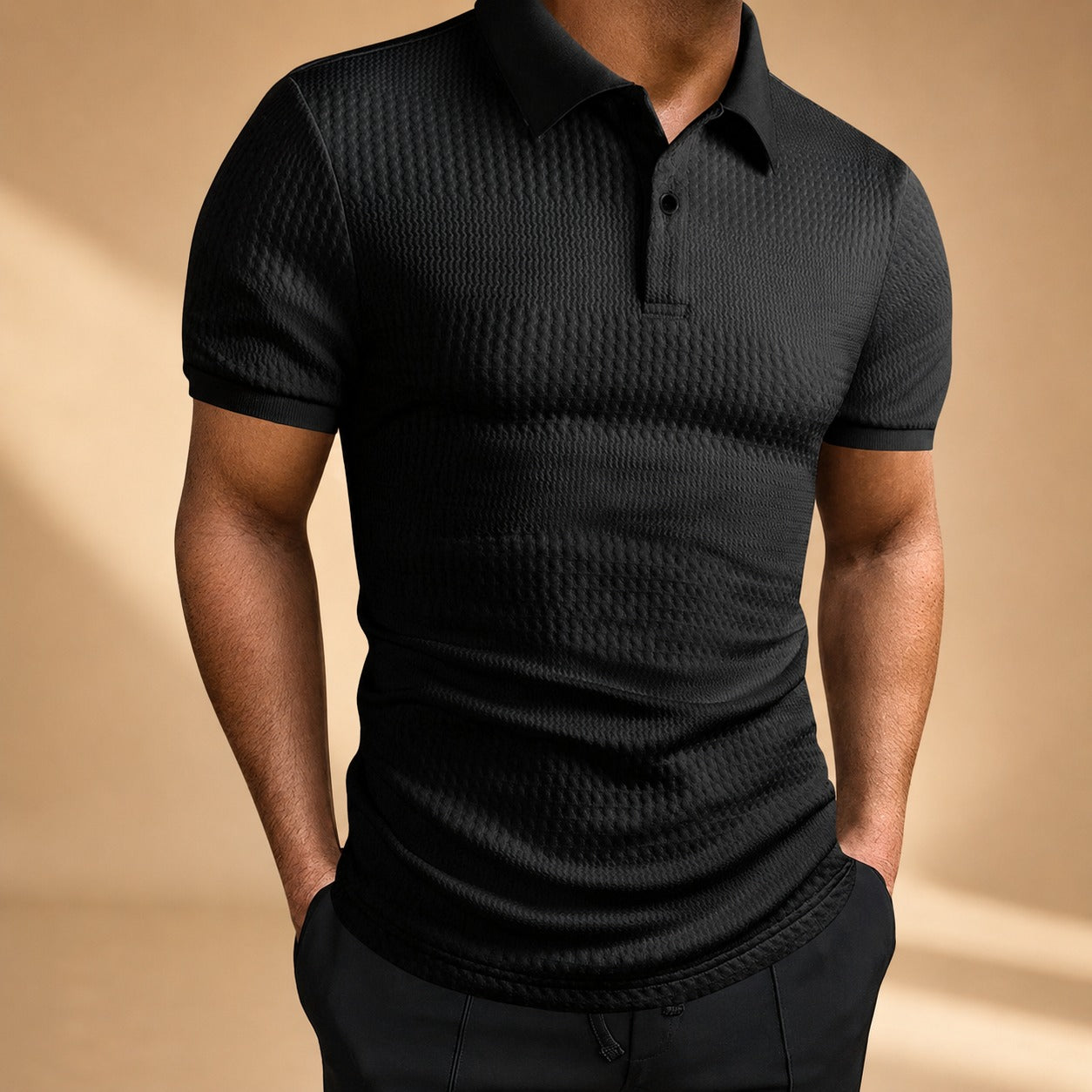 Robyn - Locker geschnittenes Poloshirt mit Struktur