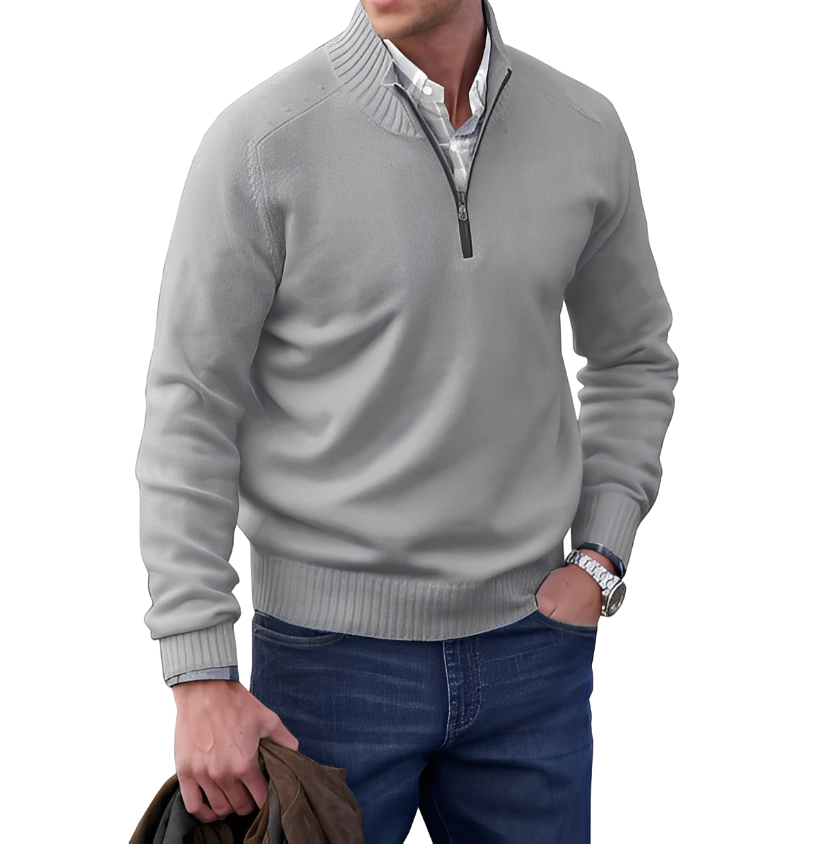 Gabriel - Kaschmirpullover mit Reißverschluss für Herren