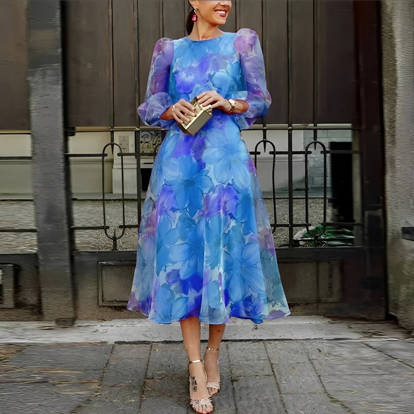 Shelley - Elegantes Midikleid mit Blumenmuster für Damen