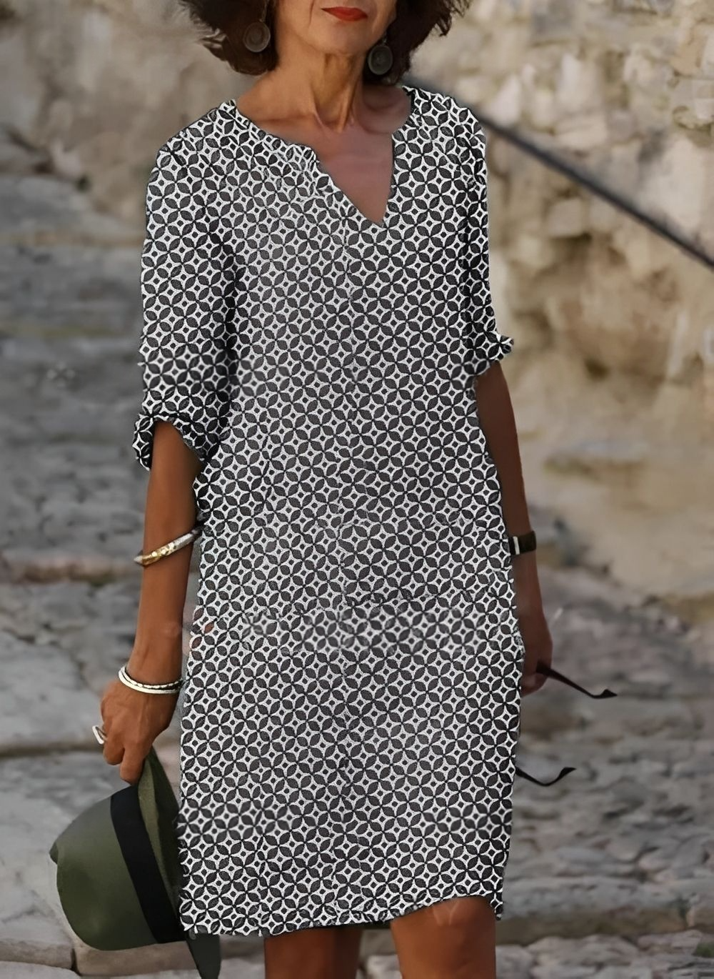 Kristina - Elegantes Midikleid mit halblangen Ärmeln für Damen