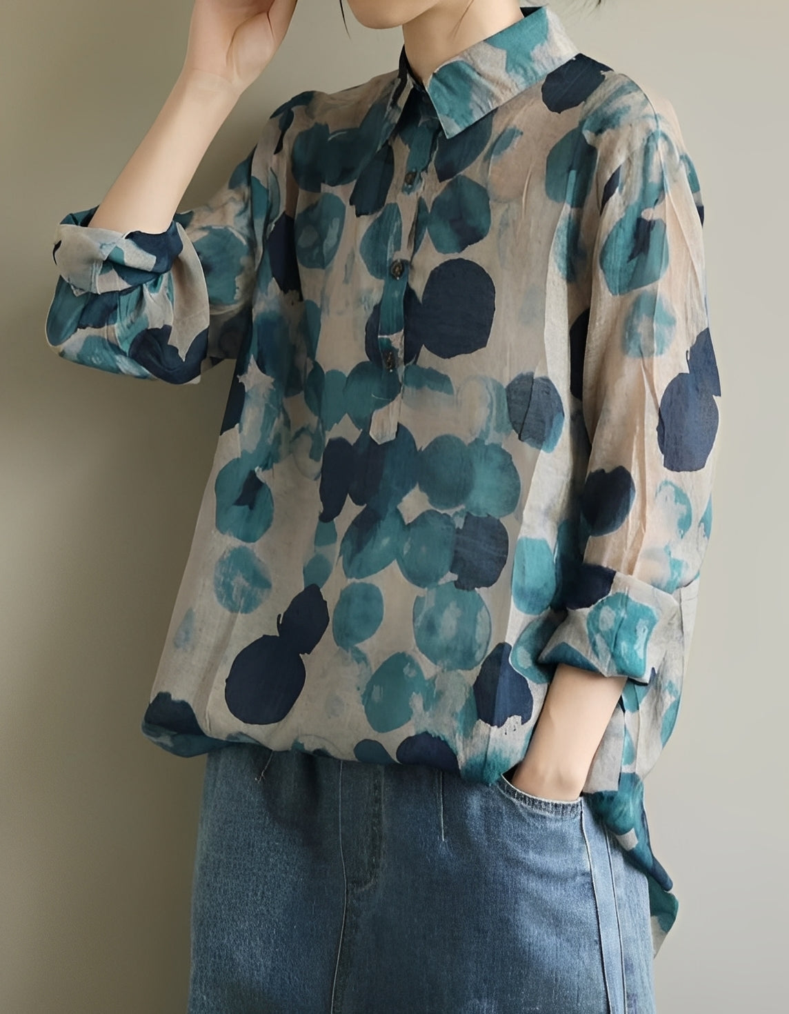 Jodie - Elegante Blusen mit gepunktetem Kragen für Damen