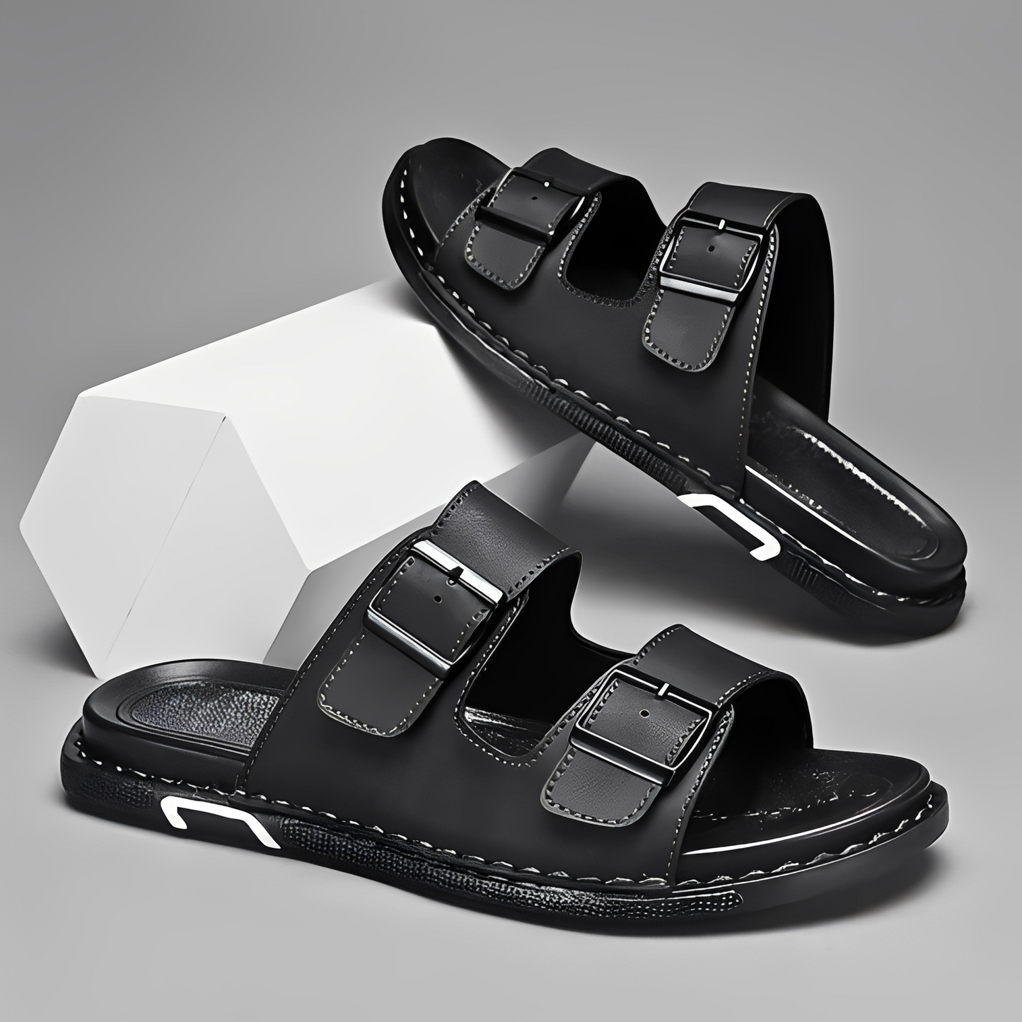 Marcello - Moderne Sandalen mit zwei Riemen für Herren