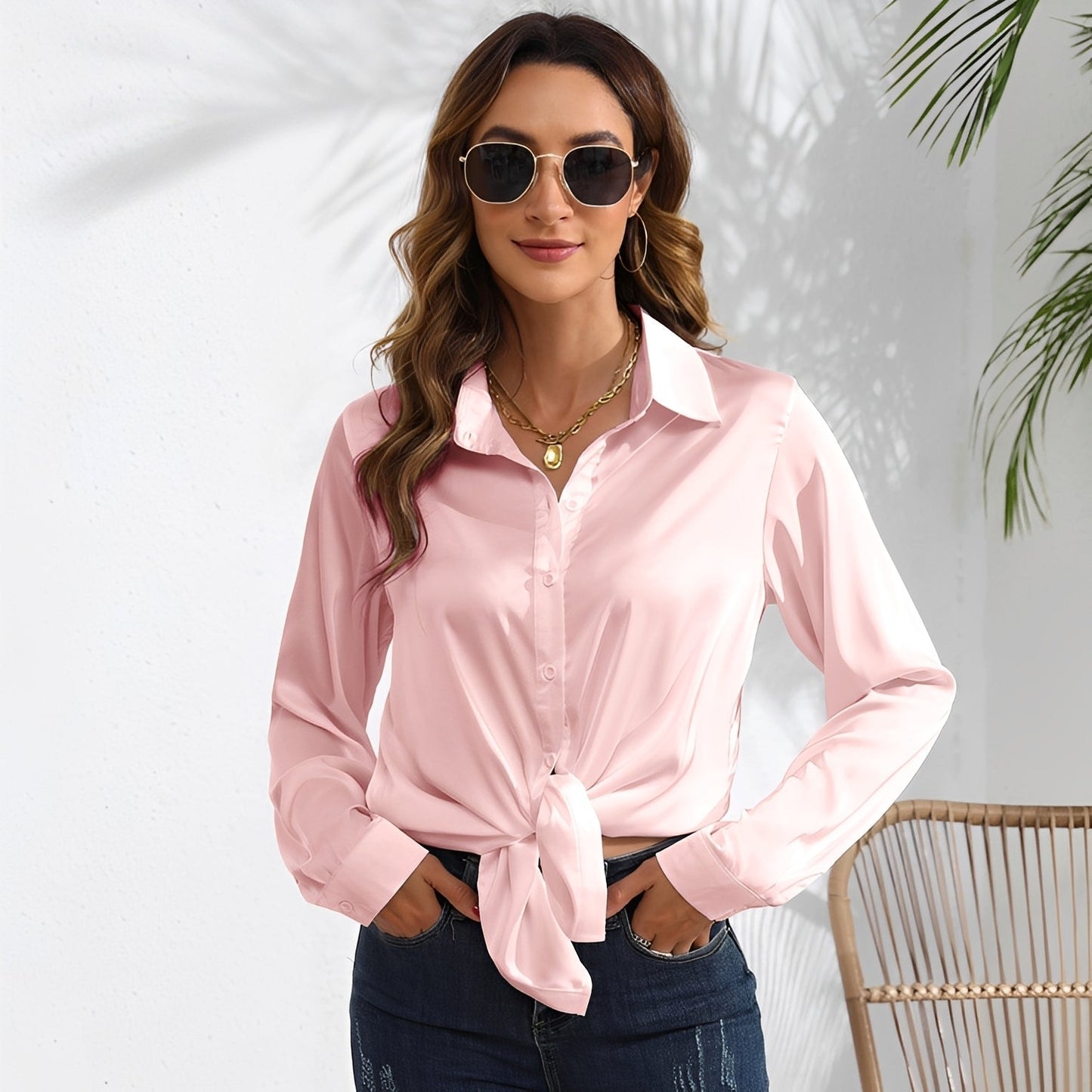 Erica - Moderne Bluse mit langen Ärmeln für Damen
