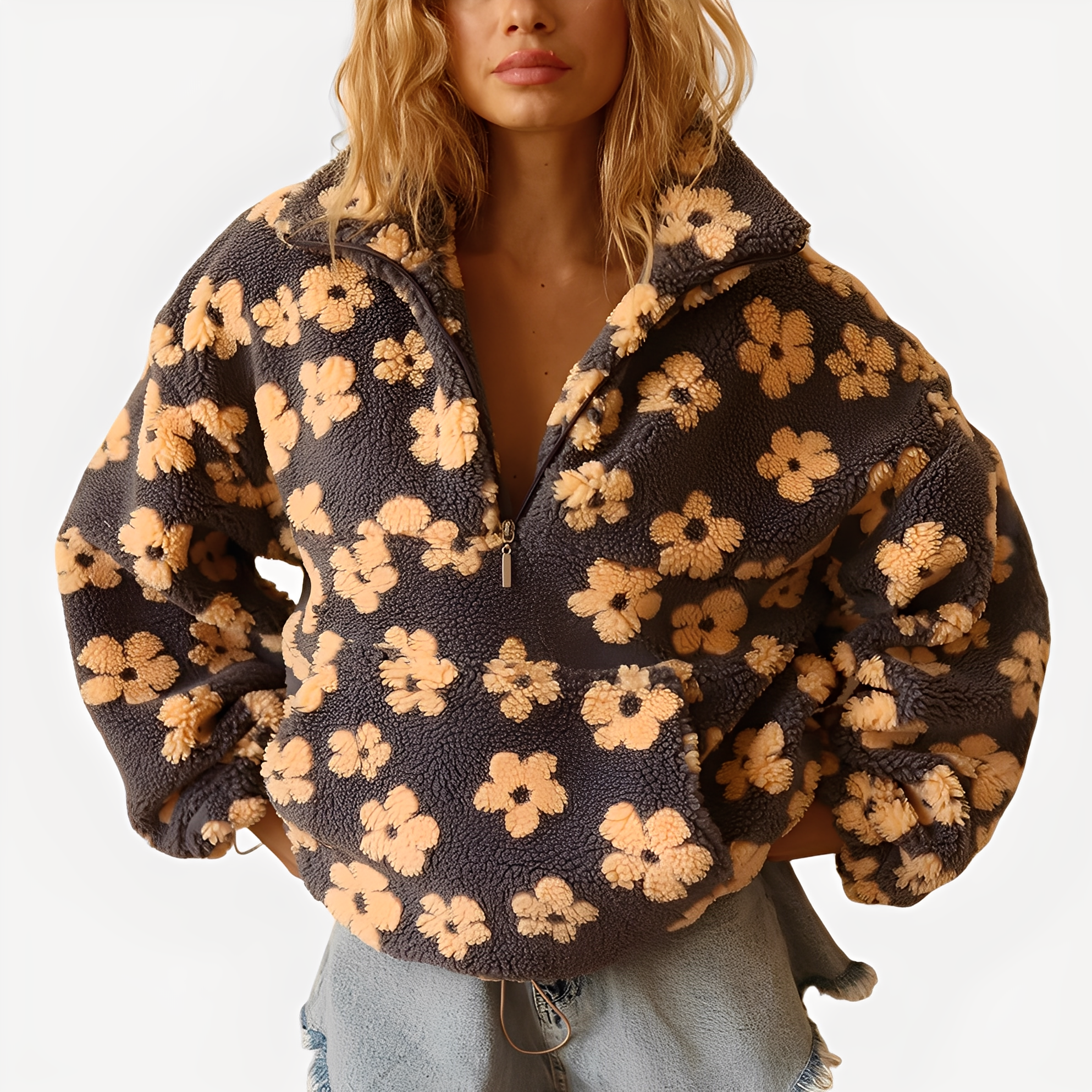 Elizabeth - Zeitgemäßer Pullover mit Blumendesign