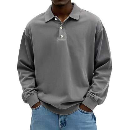 Lothaire - Vintage Langarm-Polo für Herren