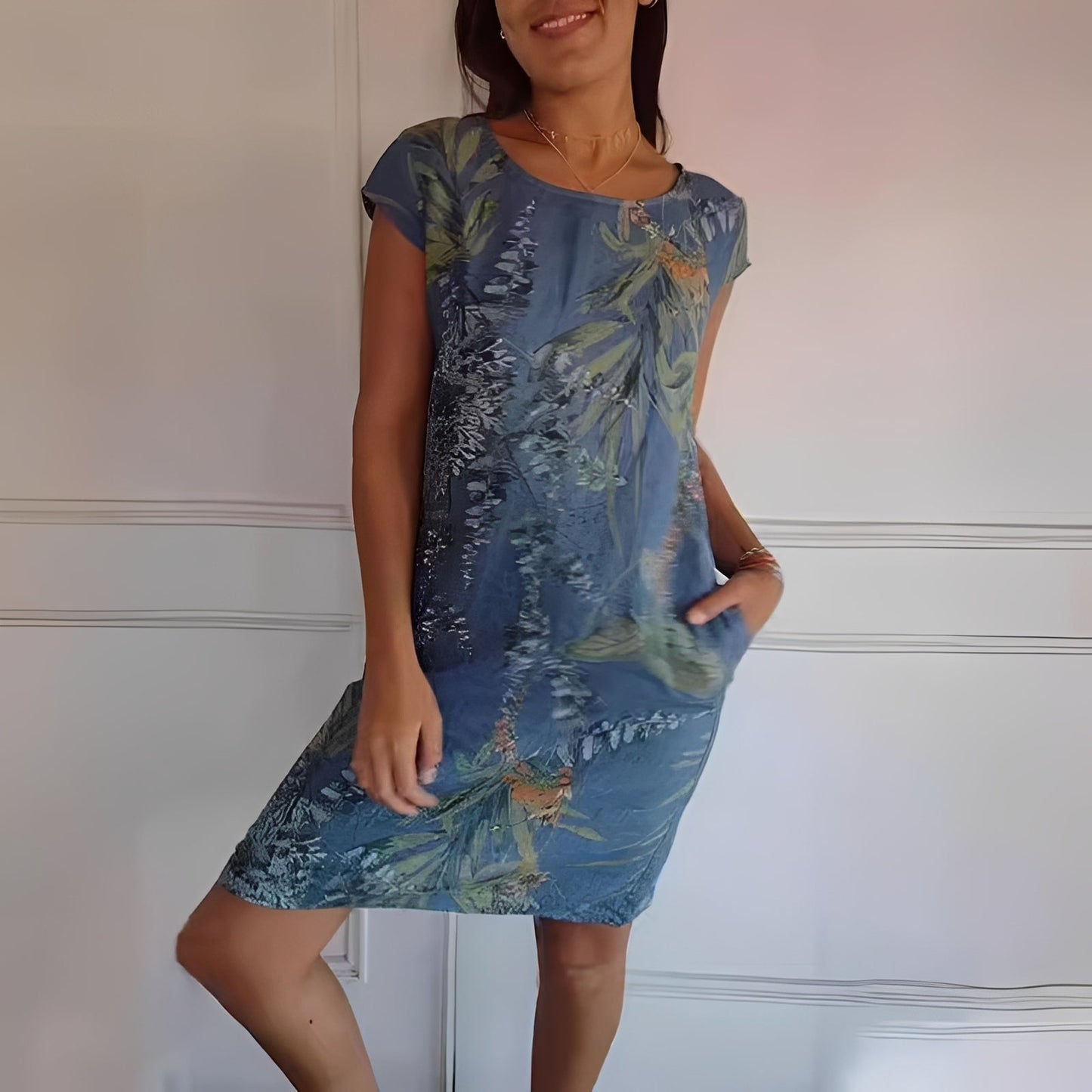 Katherine - Weites bedrucktes Kleid für Damen