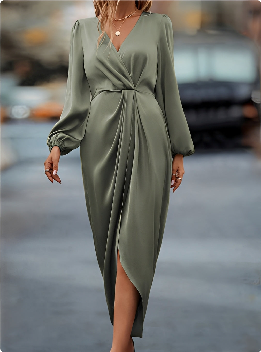 Melanie - Elegantes Midikleid mit Schlitz für Damen