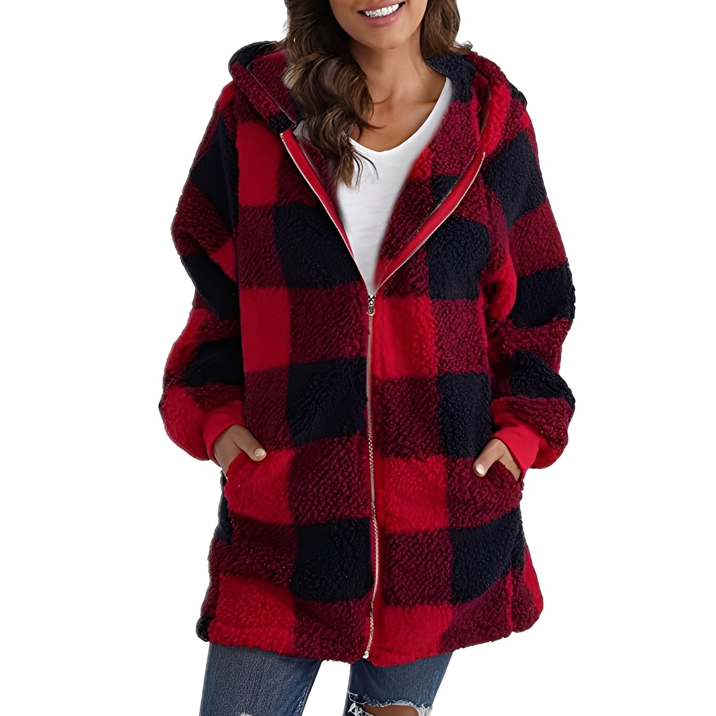 Desirae - Eleganter Damen-Hoodie mit Karomuster