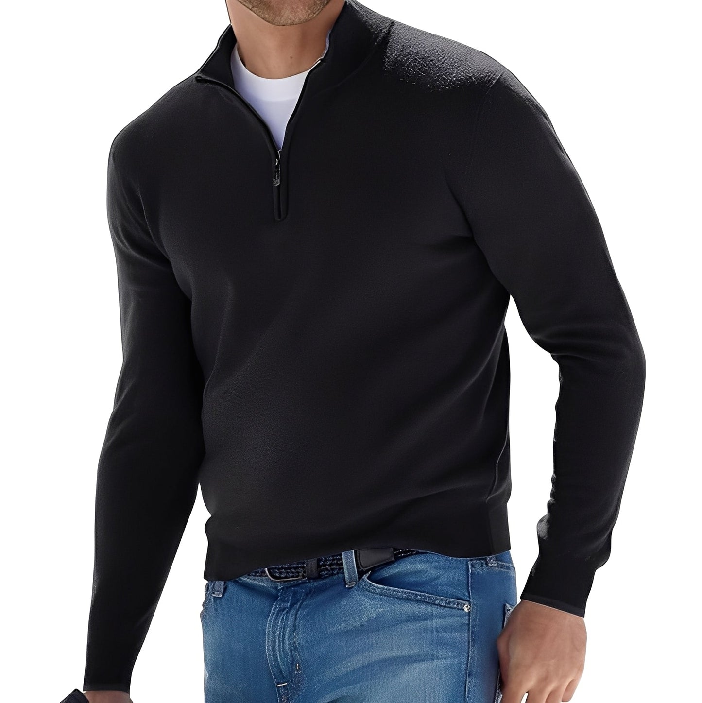 Ralph – Bequemer Herren-Kaschmirpullover mit Reißverschluss