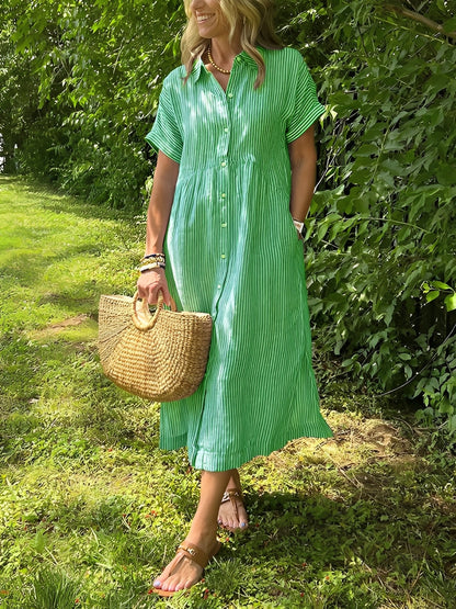 Alana - Lässiges gestreiftes Hemdblusenkleid für Damen
