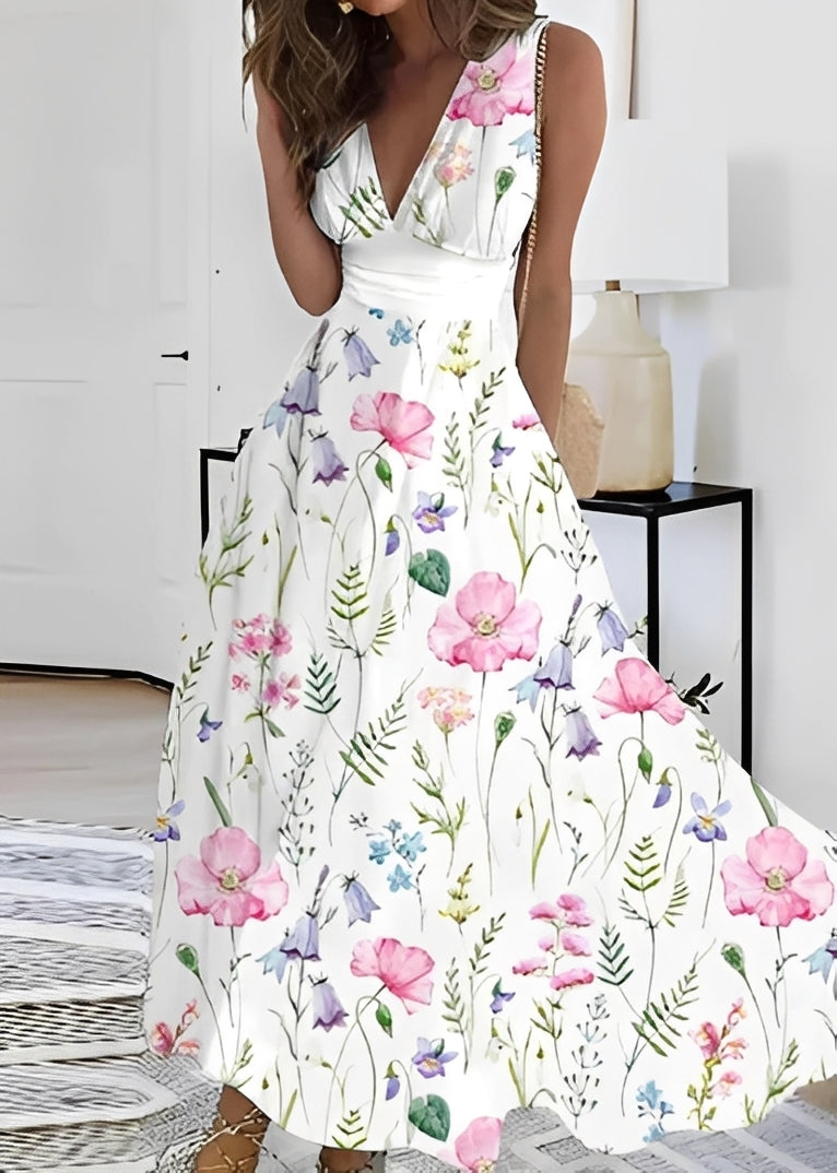 Kathryn - Elegantes langes Kleid mit Blumenmuster für Damen