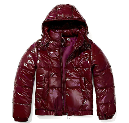 Yazmin - Schicke, glänzende Damenjacke mit Kapuze