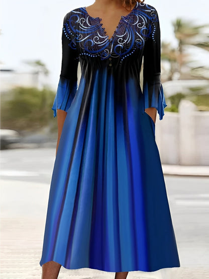 Bonnie - Elegantes Midikleid mit 3/4-Ärmeln für Damen