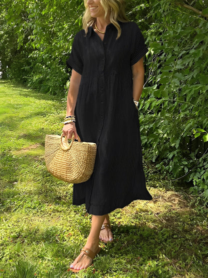 Alana - Lässiges gestreiftes Hemdblusenkleid für Damen