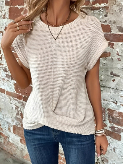 Annie - Elegantes, kurzärmeliges Waffeloberteil für Damen