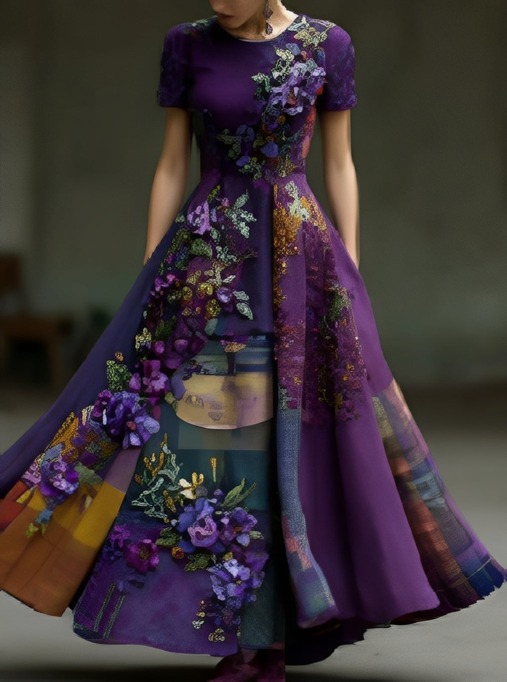 Erica - Elegantes, langes Kleid mit Blumenmuster für Damen