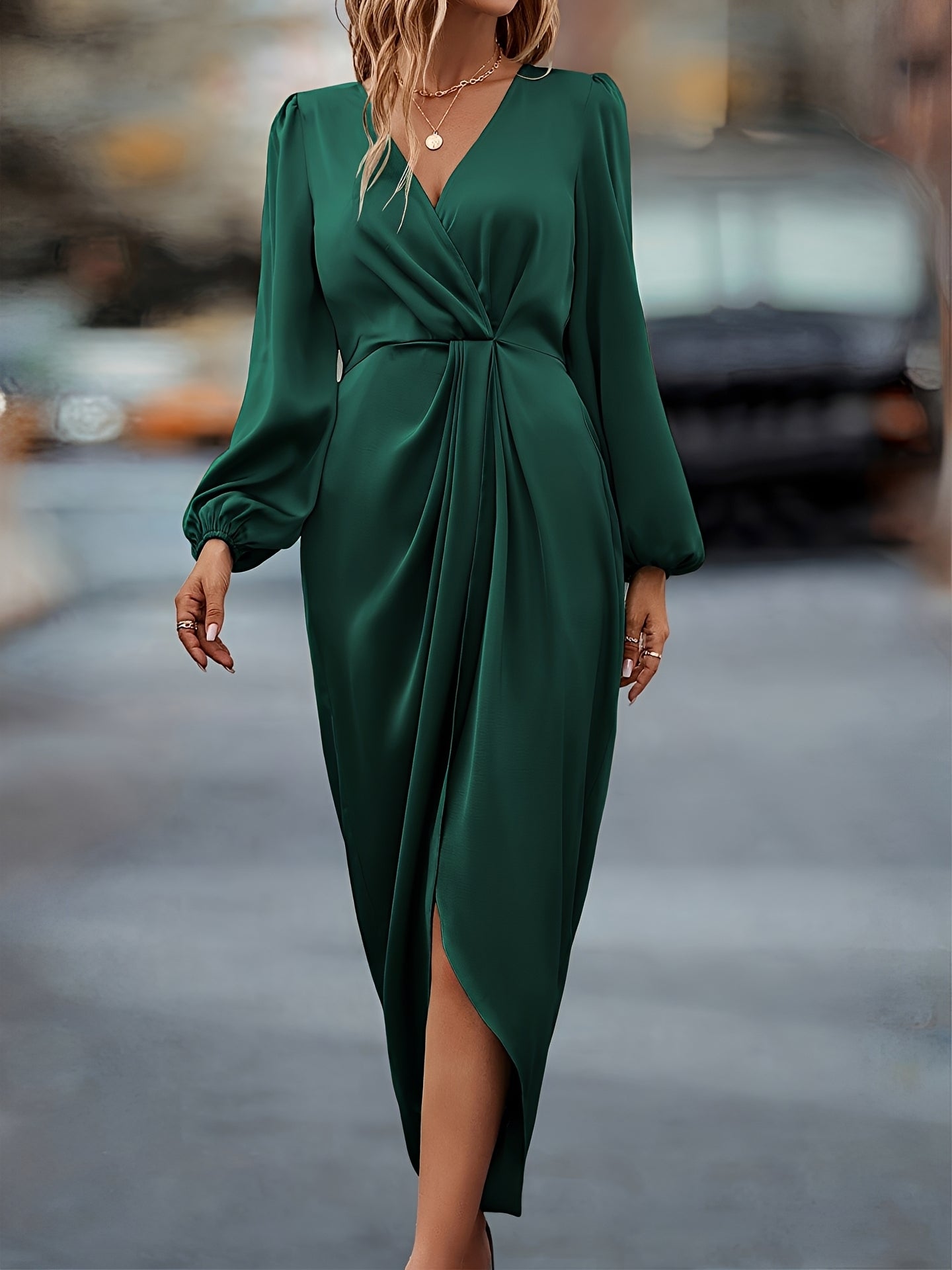 Melanie - Elegantes Midikleid mit Schlitz für Damen