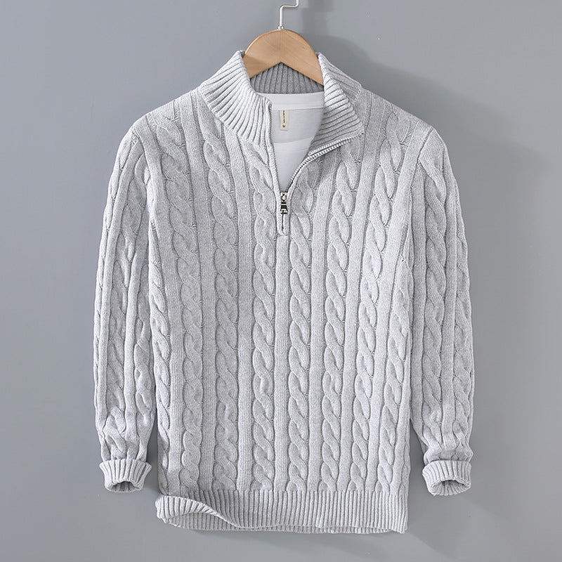 Cayden - Stilvoller Herrenpullover mit halbem Reißverschluss