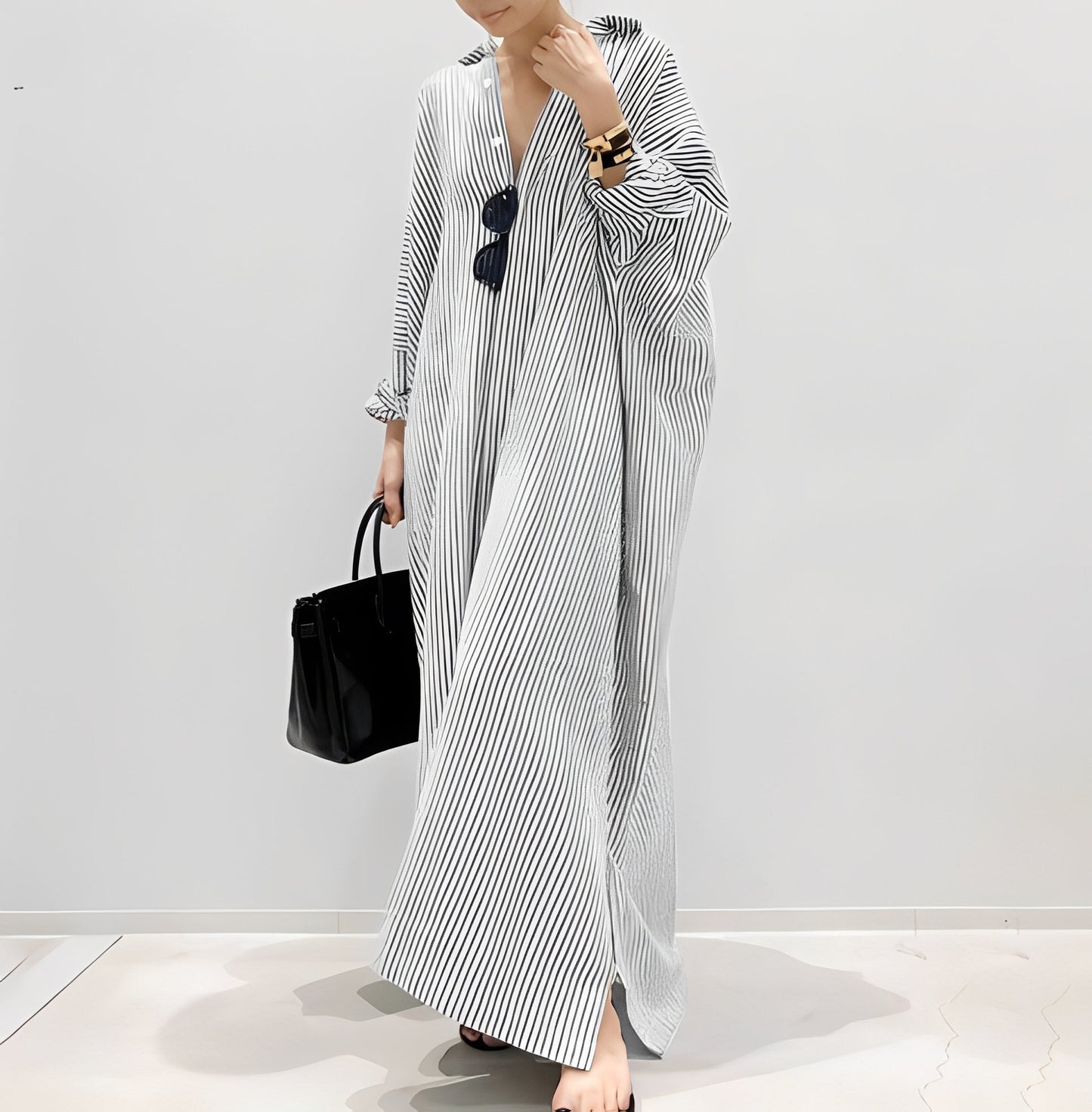 Jasmine - Elegantes gestreiftes Hemdkleid für Damen