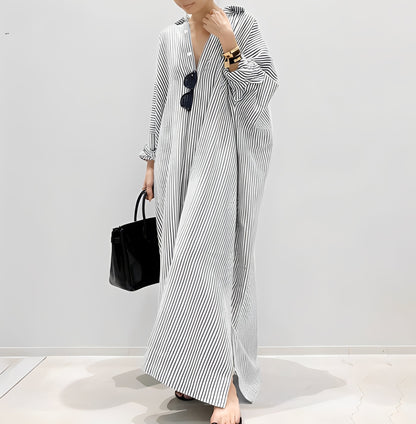 Jasmine - Elegantes gestreiftes Hemdkleid für Damen