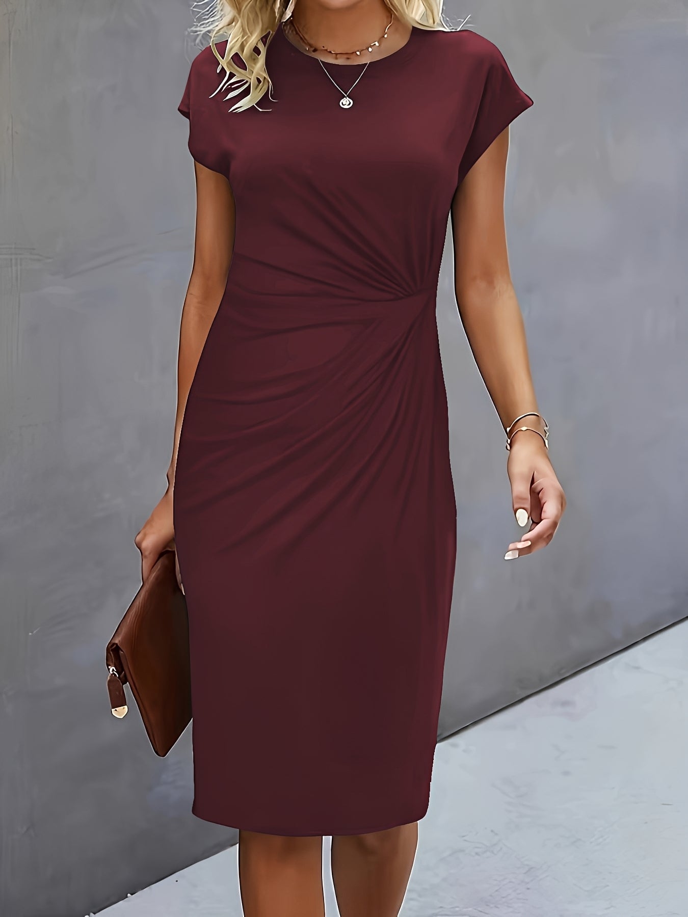 Alesha - Elegantes Midikleid mit Knotendesign für Frauen