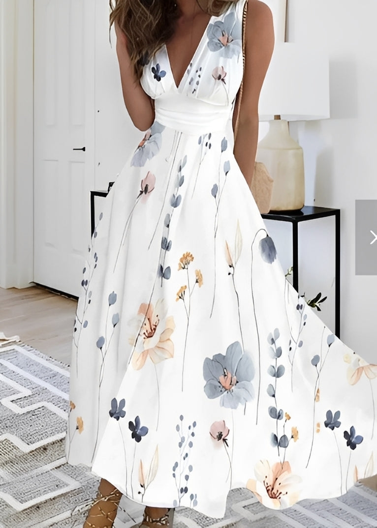 Kathryn - Elegantes langes Kleid mit Blumenmuster für Damen