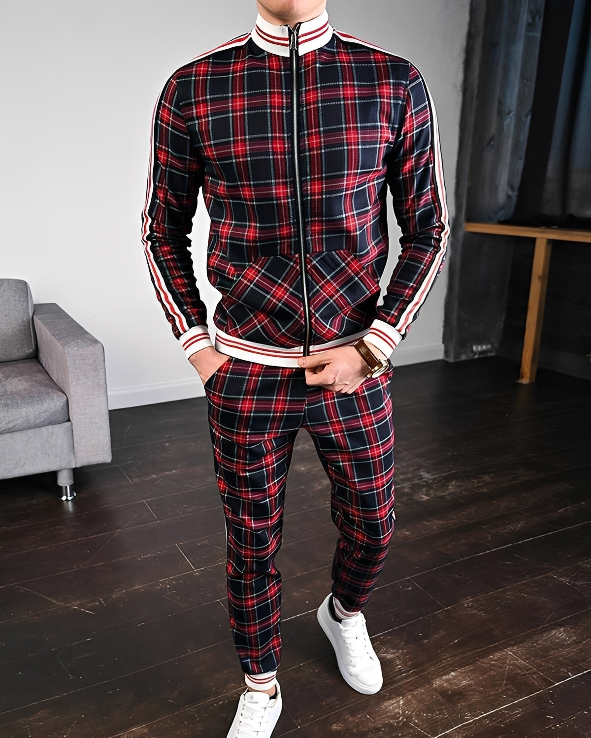 Neal - Eleganter karierter Herren-Sportanzug