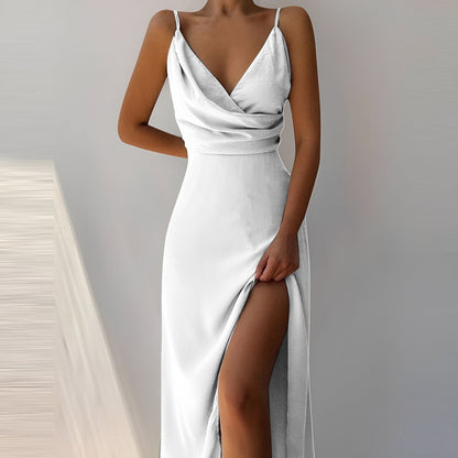 Angela - Elegantes Trägerkleid mit Schlitz für Damen