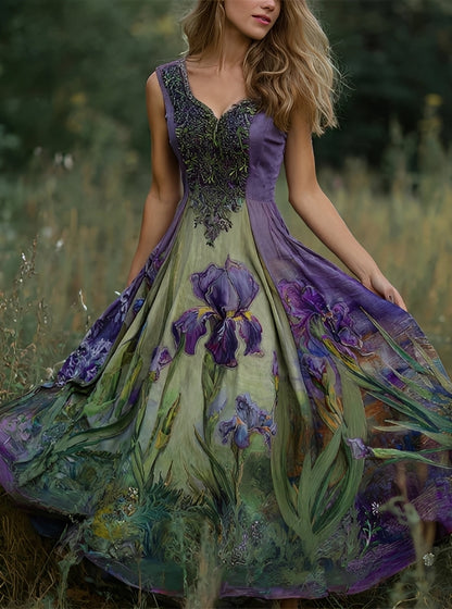 Erica - Elegantes, langes Kleid mit Blumenmuster für Damen