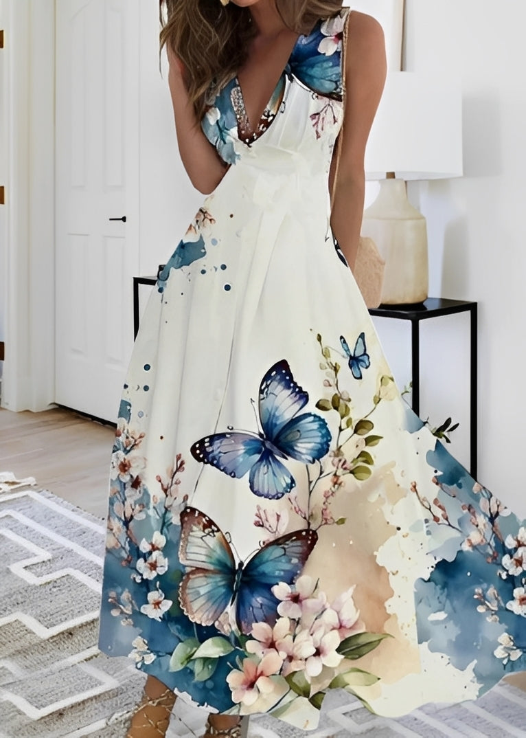 Kathryn - Elegantes langes Kleid mit Blumenmuster für Damen